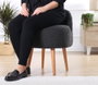 Atelier Del Sofa Puff de Piel Sintética Gris Oscuro